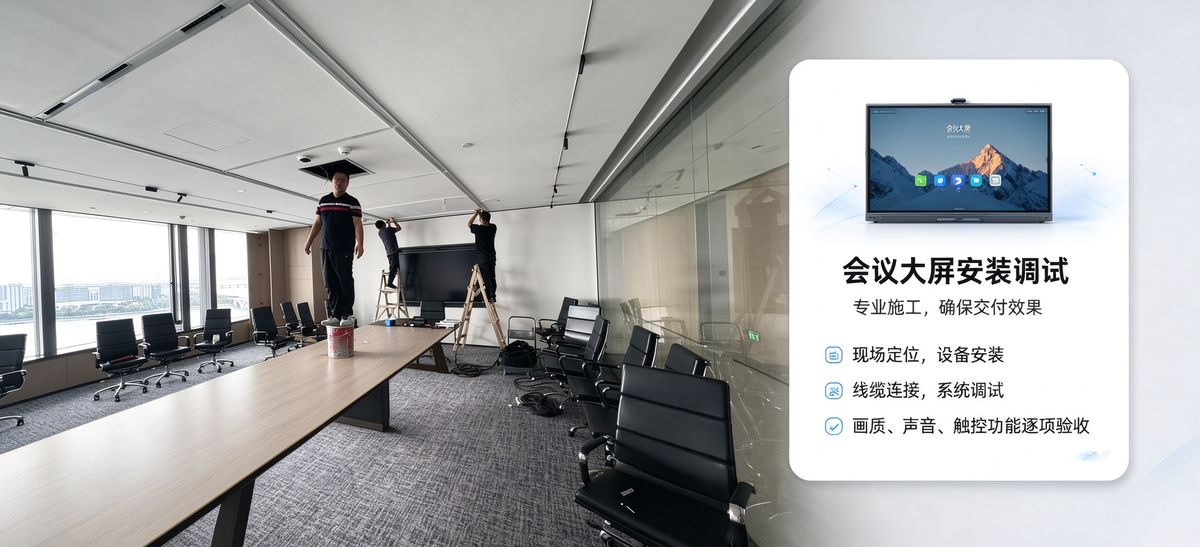 视频会议室实景 2 — 跨部门与远程决策主力房间:多平台 Rooms 逐一连通实测