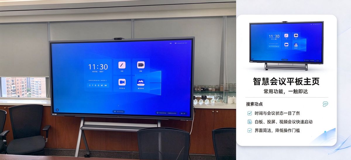 展厅接待实景 6 — 企业展厅与访客接待:产品演示 + 远程讲解 + 签离一体