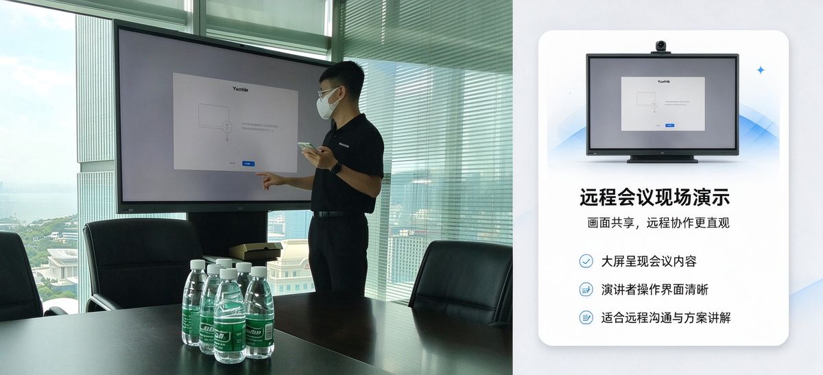 指挥调度中心实景 6 — 集团调度与应急指挥：多路视频会商 + 大屏拼接上墙