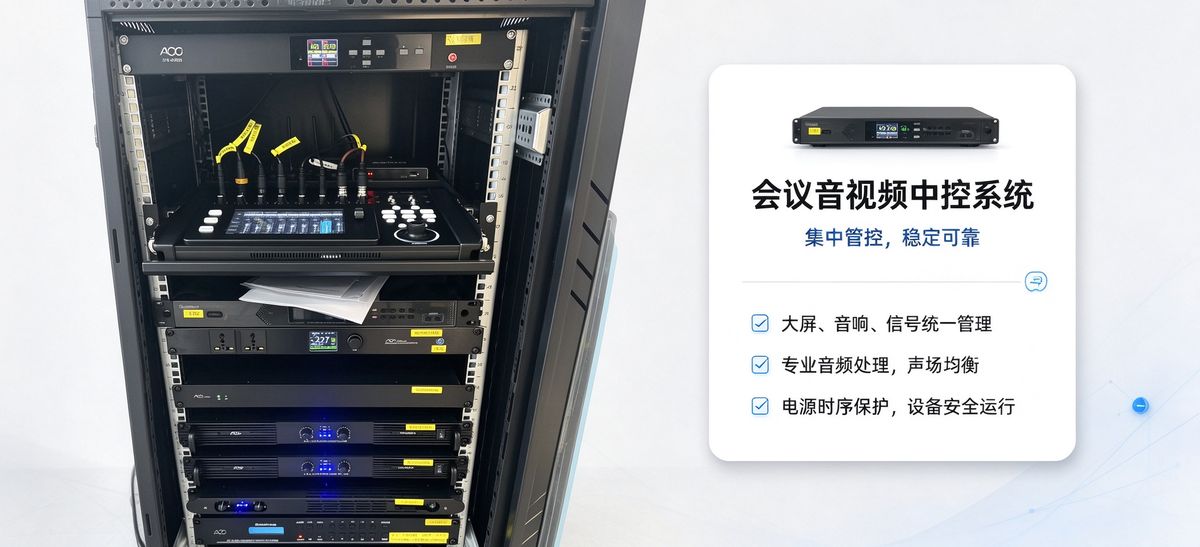 高管董事厅实景 6 — 董事会与高管接待场景:旗舰终端 + 无感扩声 + 智能中控